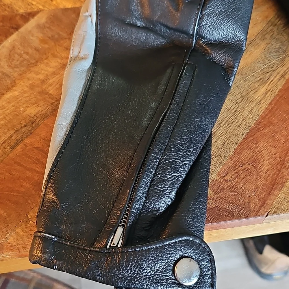 Cycle Leather Jacket XL Pink Gray Black - Picture 9 of 14